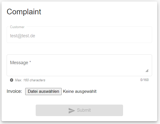 Complaint Upload Formular